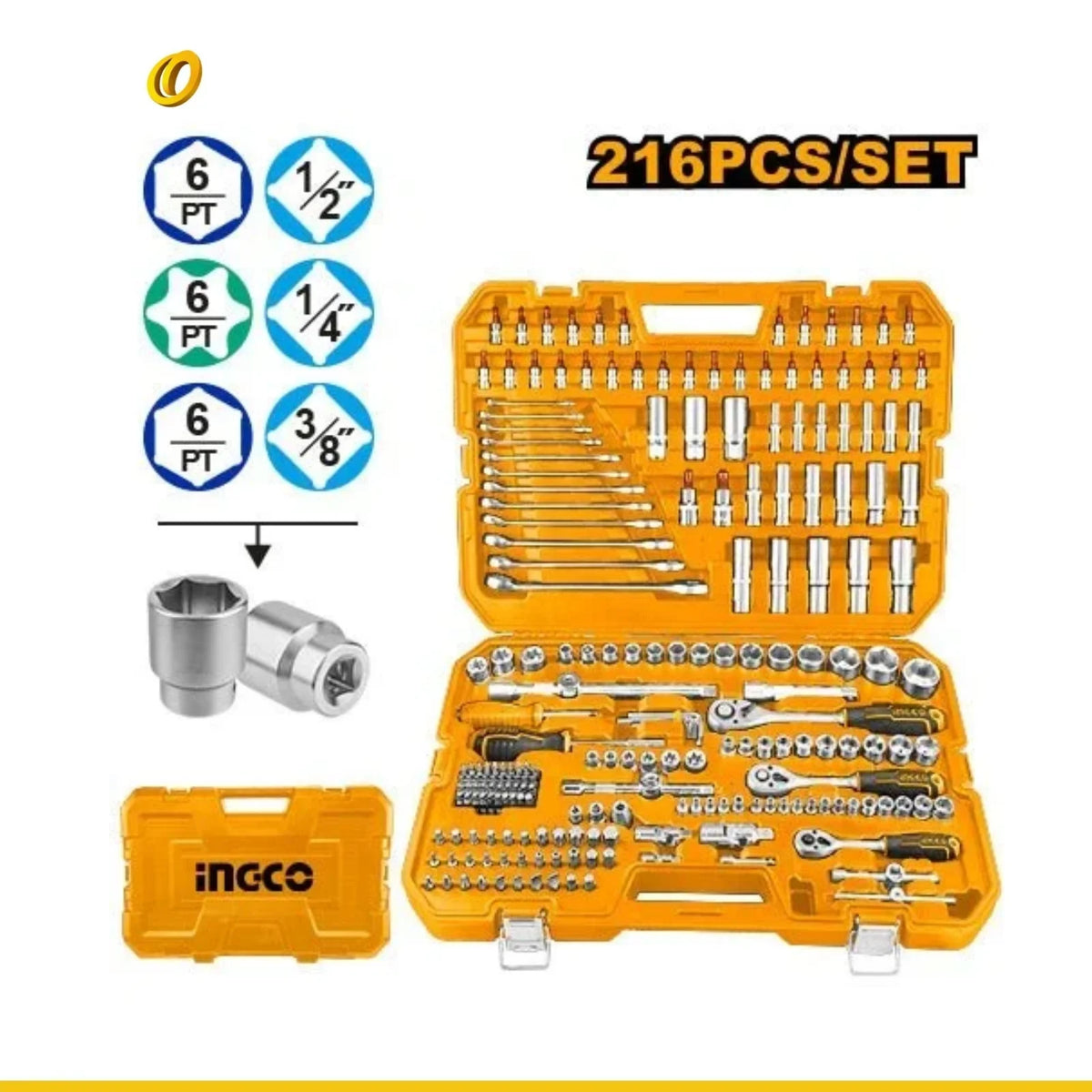 Set Herramientas Mecánicas y Manuales INGCO 105 Piezas Kit Completo HKTHP51058