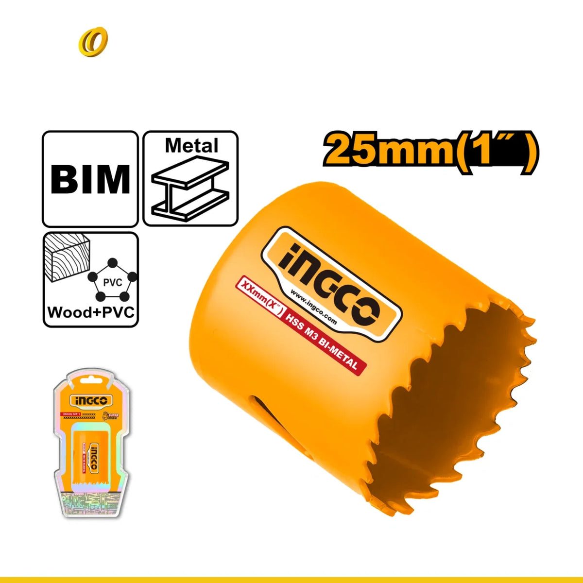 INGCO SIERRA COPA BIMETAL 25MM HSS HSB10251