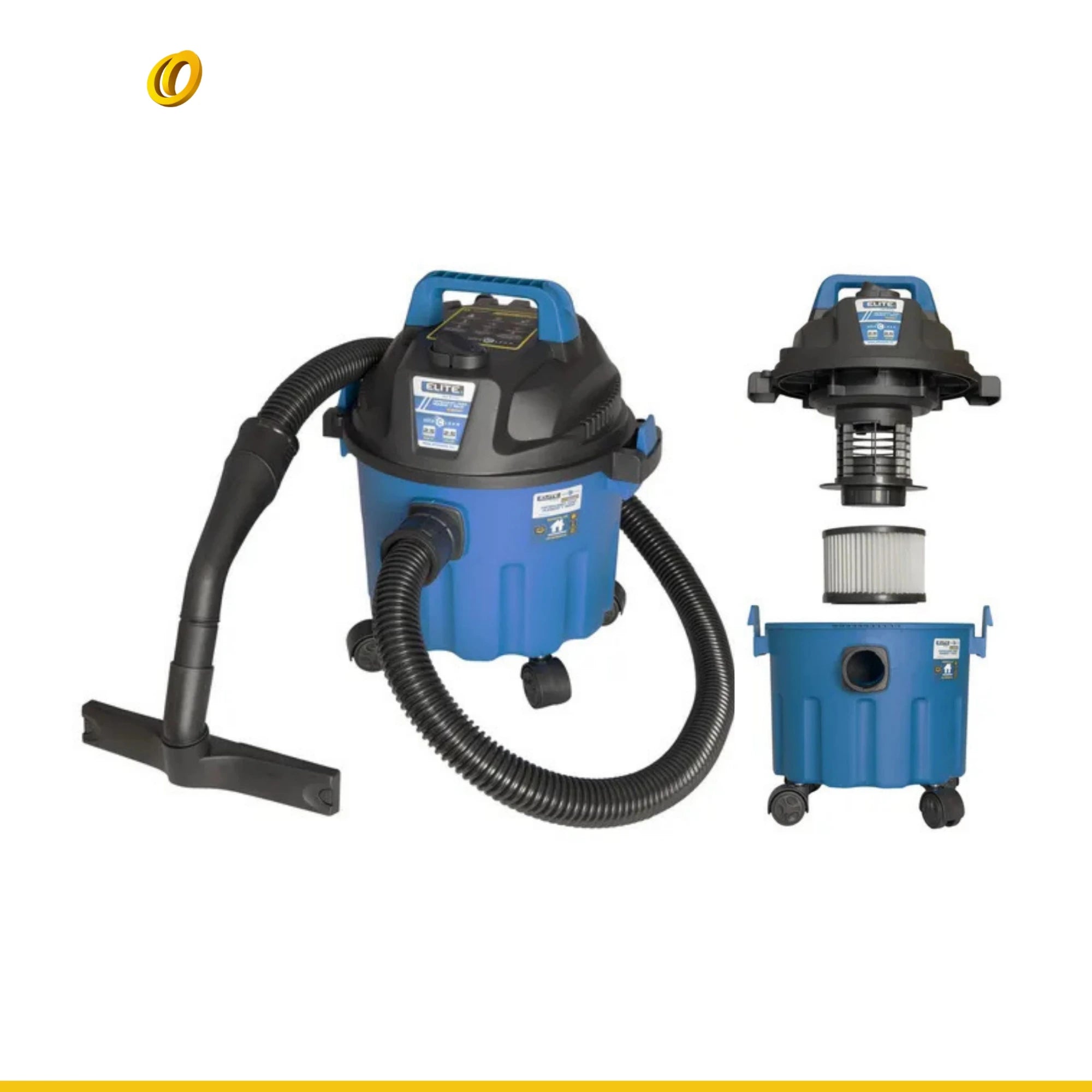 Aspiradora Industrial Elite 2.5 HP | Húmedo y Seco (2.5 Gal) – Potencia Real en Tamaño Compacto