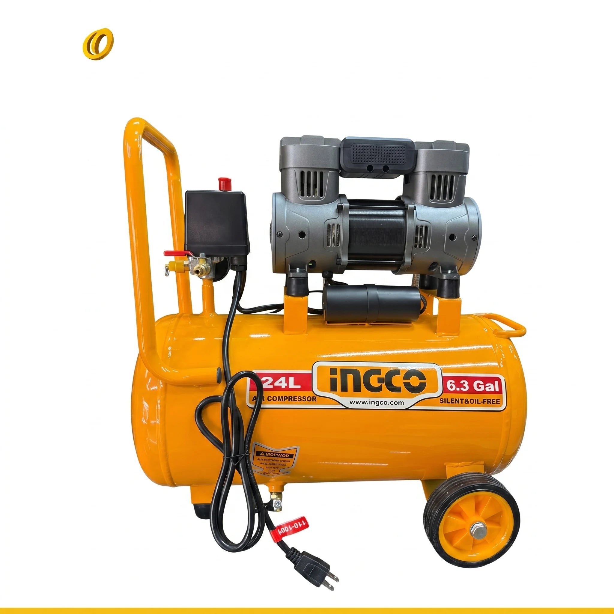 Compresor de Aire INGCO 24L (6.3 Gal) - Silencioso y Sin Aceite